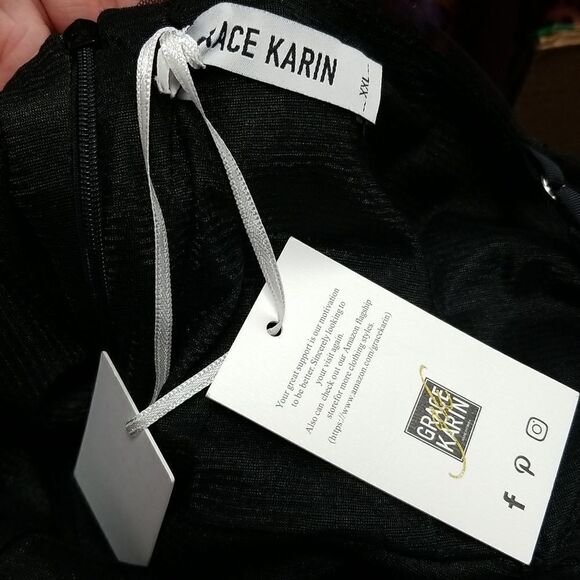 Grace Karin Sparkle Black Cocktail Dress Size XXL - Picture 3 of 5